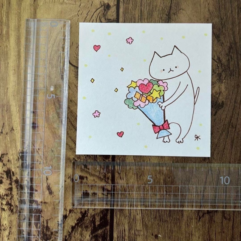 【283】【猫の絵】オリジナルアナログ手描き手書き創作自作アート作品イラスト原画