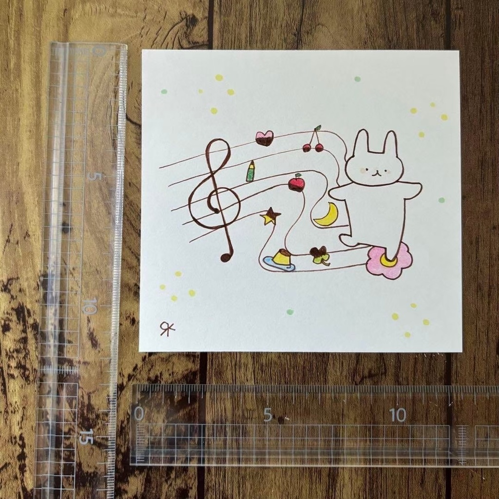 【297】【うさぎの絵】オリジナルアナログ手描き手書き創作自作アートイラスト原画