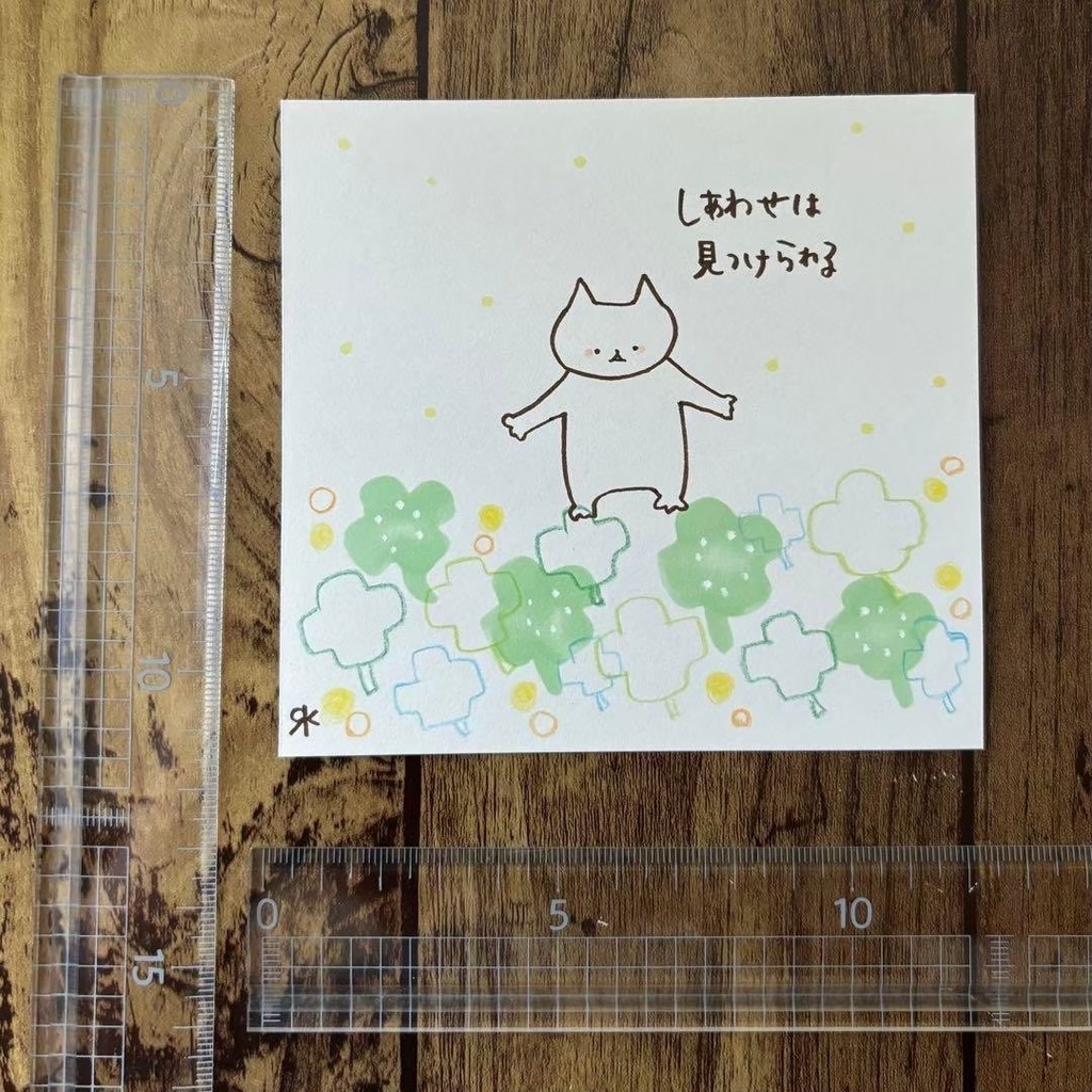 【305】【猫の絵と言葉】オリジナルアナログ手描き手書き文字自作創作イラスト原画