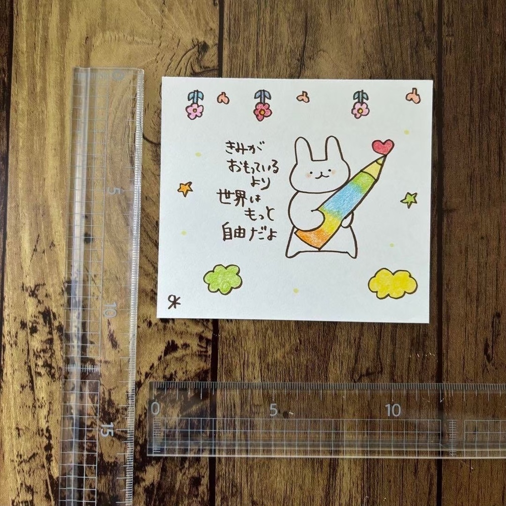 【309】【うさぎの絵と言葉】オリジナルアナログ手描き手書きアートイラスト原画