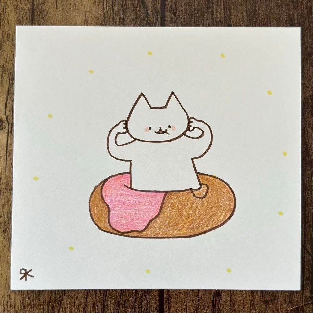 【365】【猫の絵】オリジナルアナログ手描き手書き創作自作作品アートイラスト原画