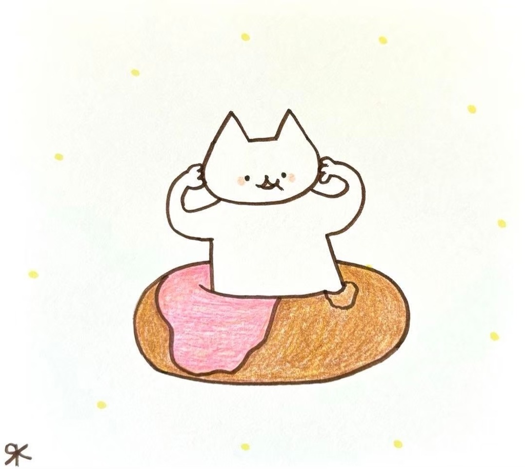 【365】【猫の絵】オリジナルアナログ手描き手書き創作自作作品アートイラスト原画