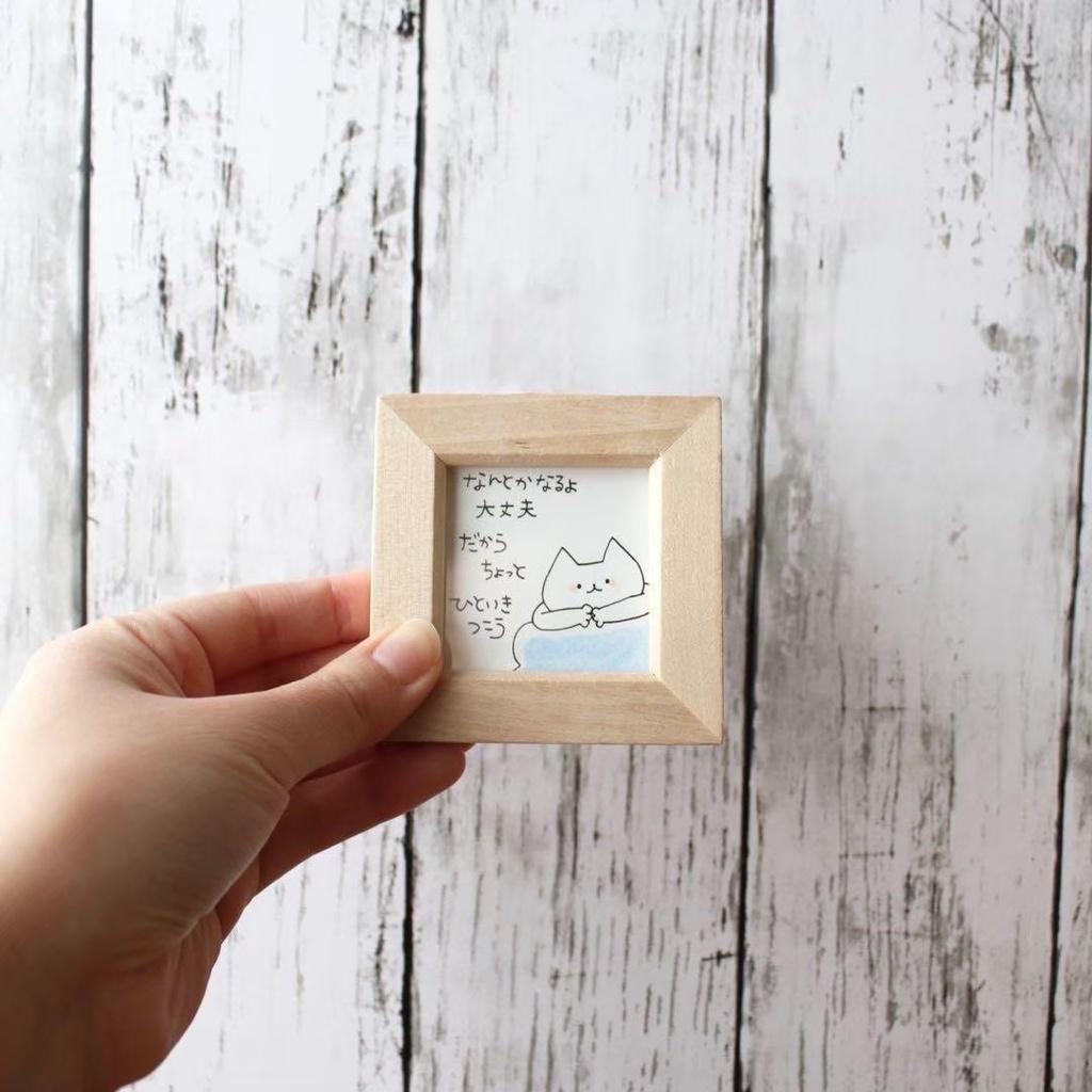 【431】【猫の絵と言葉】額装付きオリジナルアナログ手描きイラスト原画 自作創作