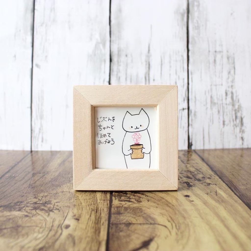 【432】【猫の絵と言葉】額装付きオリジナルアナログ手描きイラスト原画 自作創作