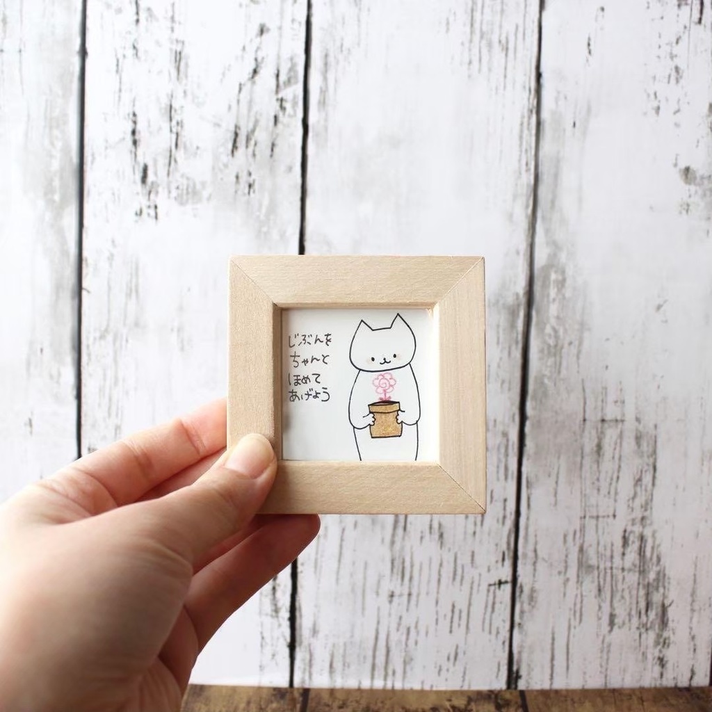 【432】【猫の絵と言葉】額装付きオリジナルアナログ手描きイラスト原画 自作創作