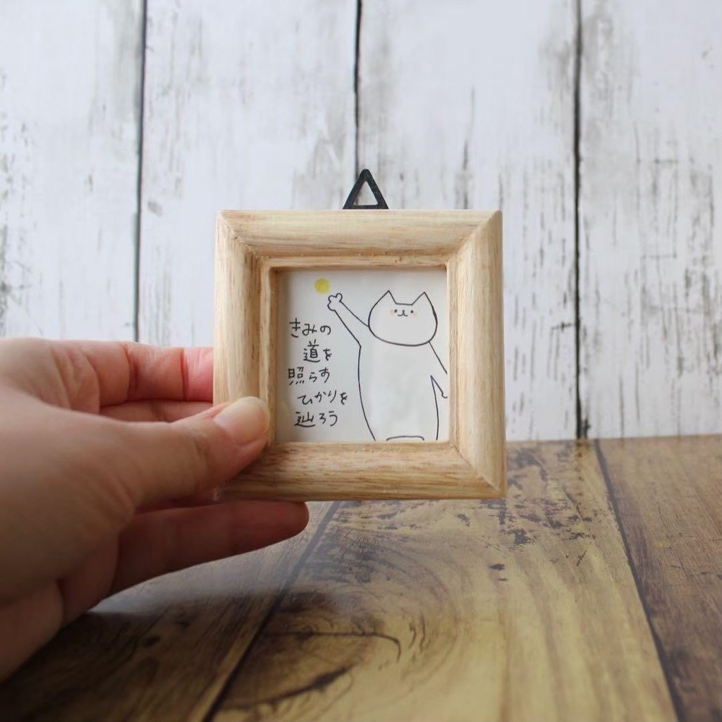 【444】【猫の絵と言葉】額付きオリジナルアナログ手描きイラスト原画 自作ポエム