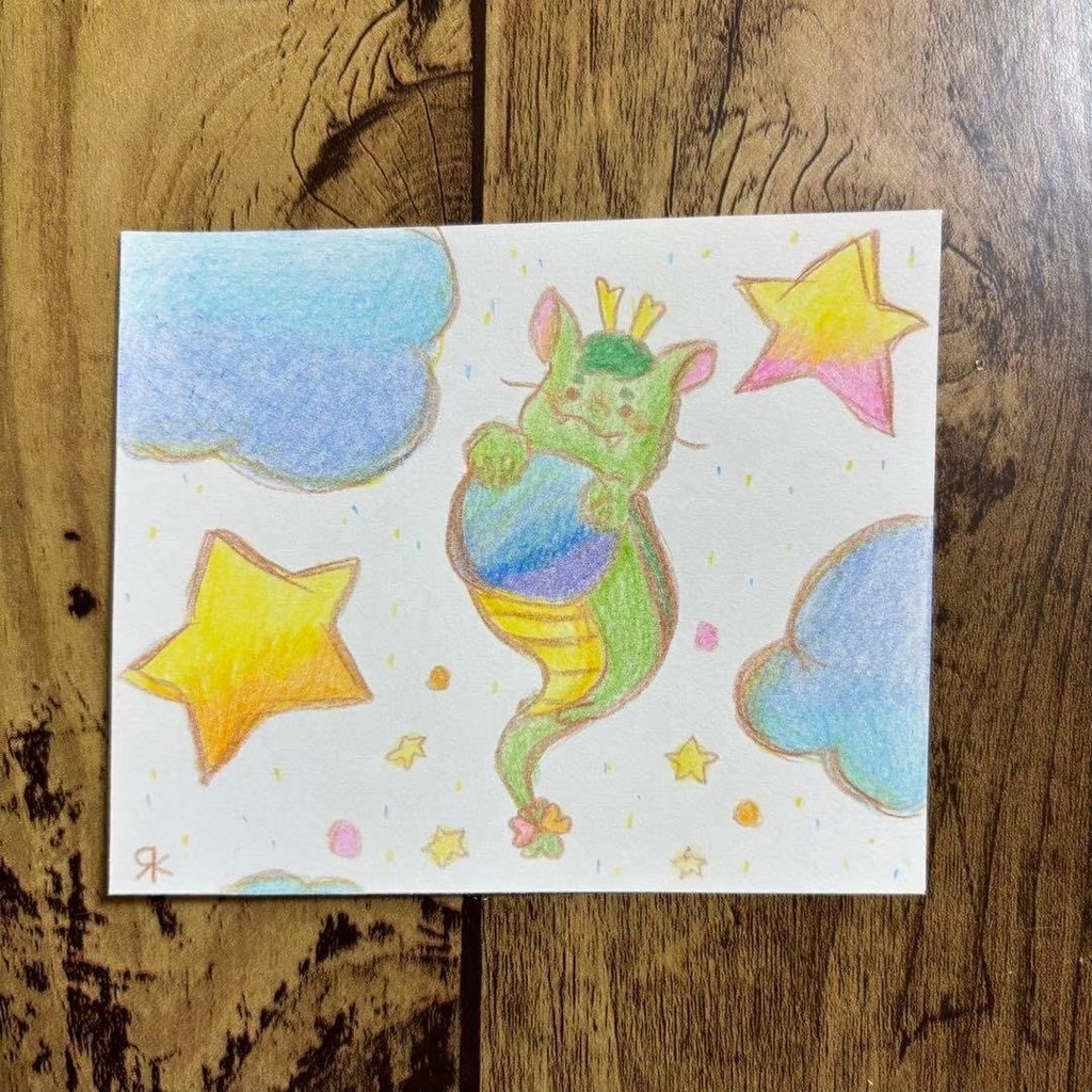 【451】【龍の絵】オリジナルアナログ手描きイラスト原画 開運モチーフ自作アート