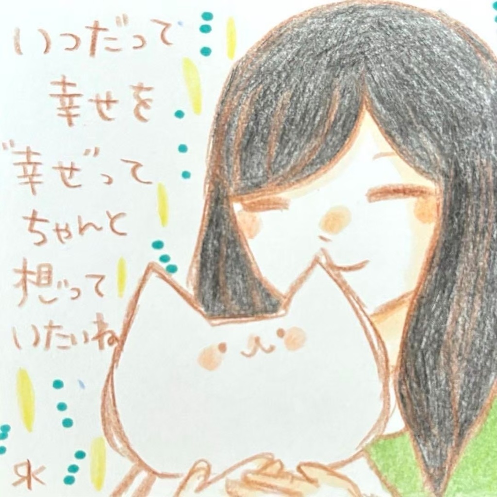 【467】【女の子と猫の絵】オリジナルアナログ手描きイラスト原画　自作創作アート