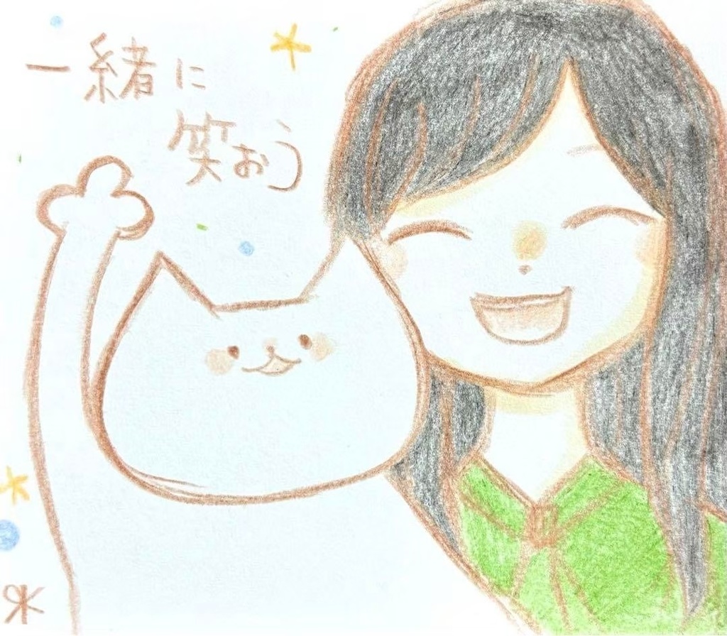 【496】【女の子と猫の絵と言葉】オリジナルアナログ手描きイラスト原画　自作創作