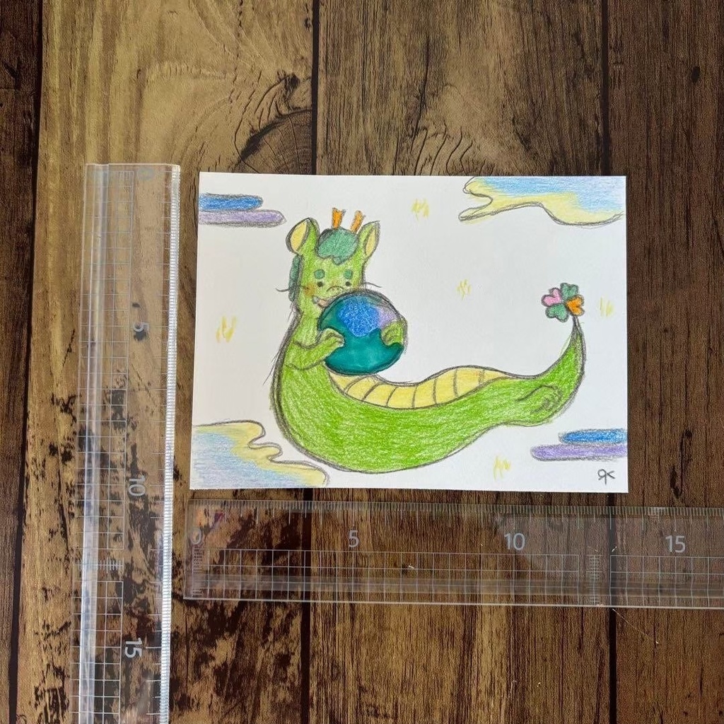 【504】【龍の絵】オリジナルアナログ手描きイラスト原画 開運モチーフ作品 辰