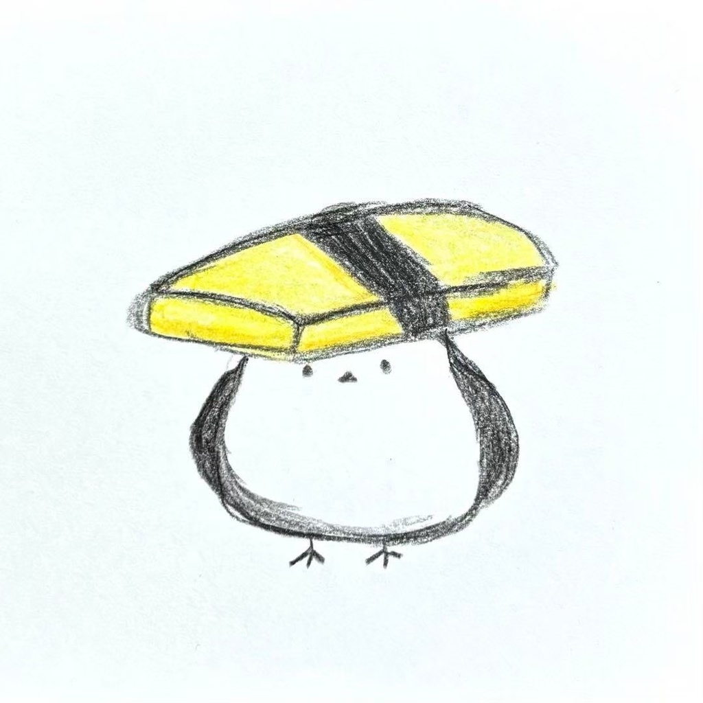 【505】【シマエナガの絵】オリジナルアナログ手描きイラスト原画　自作創作アート