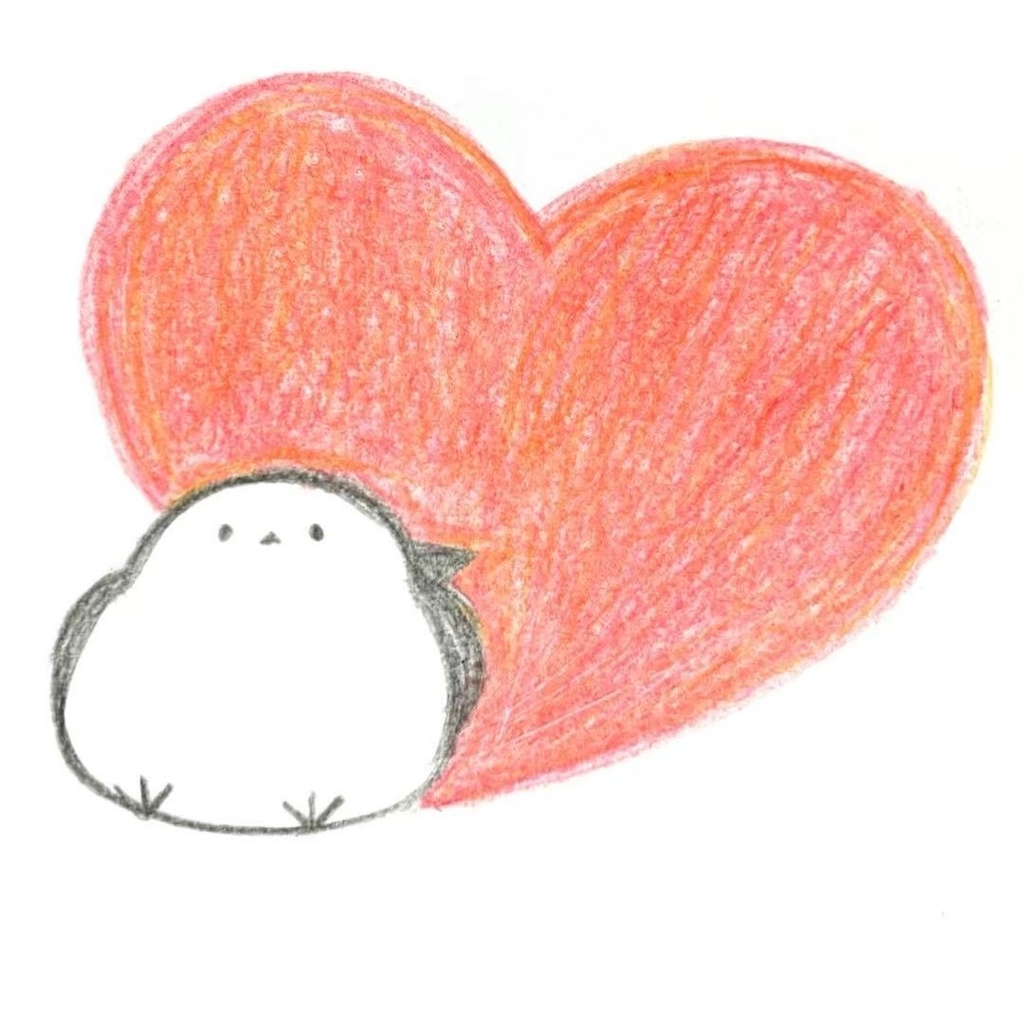 【506】【シマエナガの絵】オリジナルアナログ手描きイラスト原画 自作創作アート