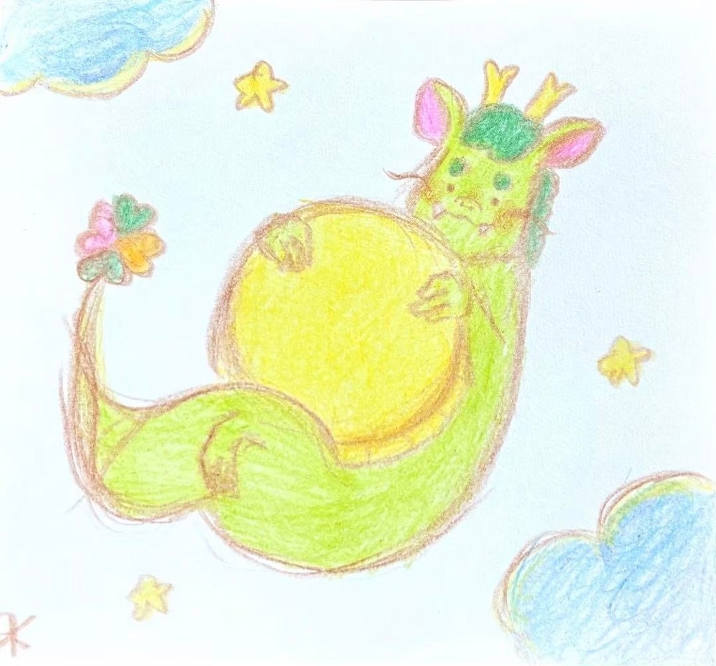 【513】【龍の絵】オリジナルアナログ手描き自作イラスト原画　開運モチーフ　辰