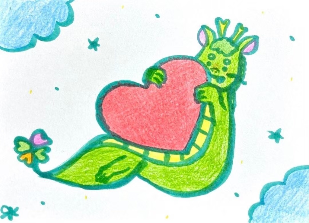 【514】【龍の絵】オリジナルアナログ手描きイラスト原画　自作創作開運アート　辰