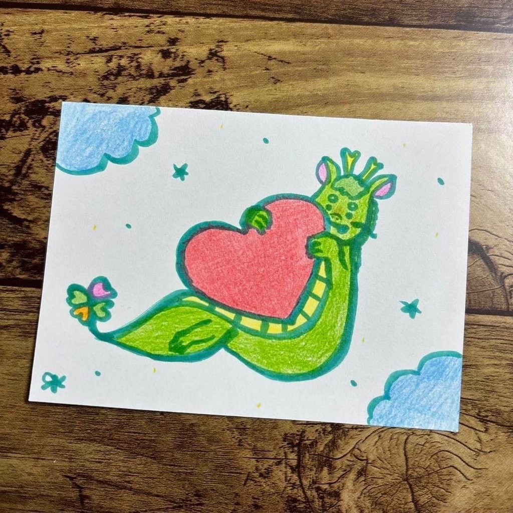 【514】【龍の絵】オリジナルアナログ手描きイラスト原画 自作創作開運アート 辰