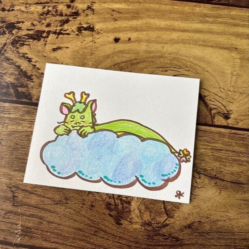 【537】【龍の絵】オリジナルアナログ手描きイラスト原画 開運創作アート作品 辰