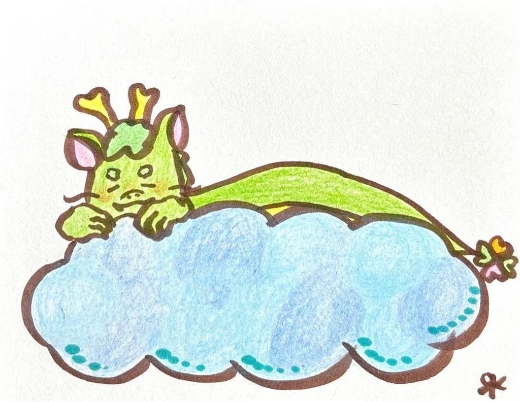 【537】【龍の絵】オリジナルアナログ手描きイラスト原画　開運創作アート作品　辰