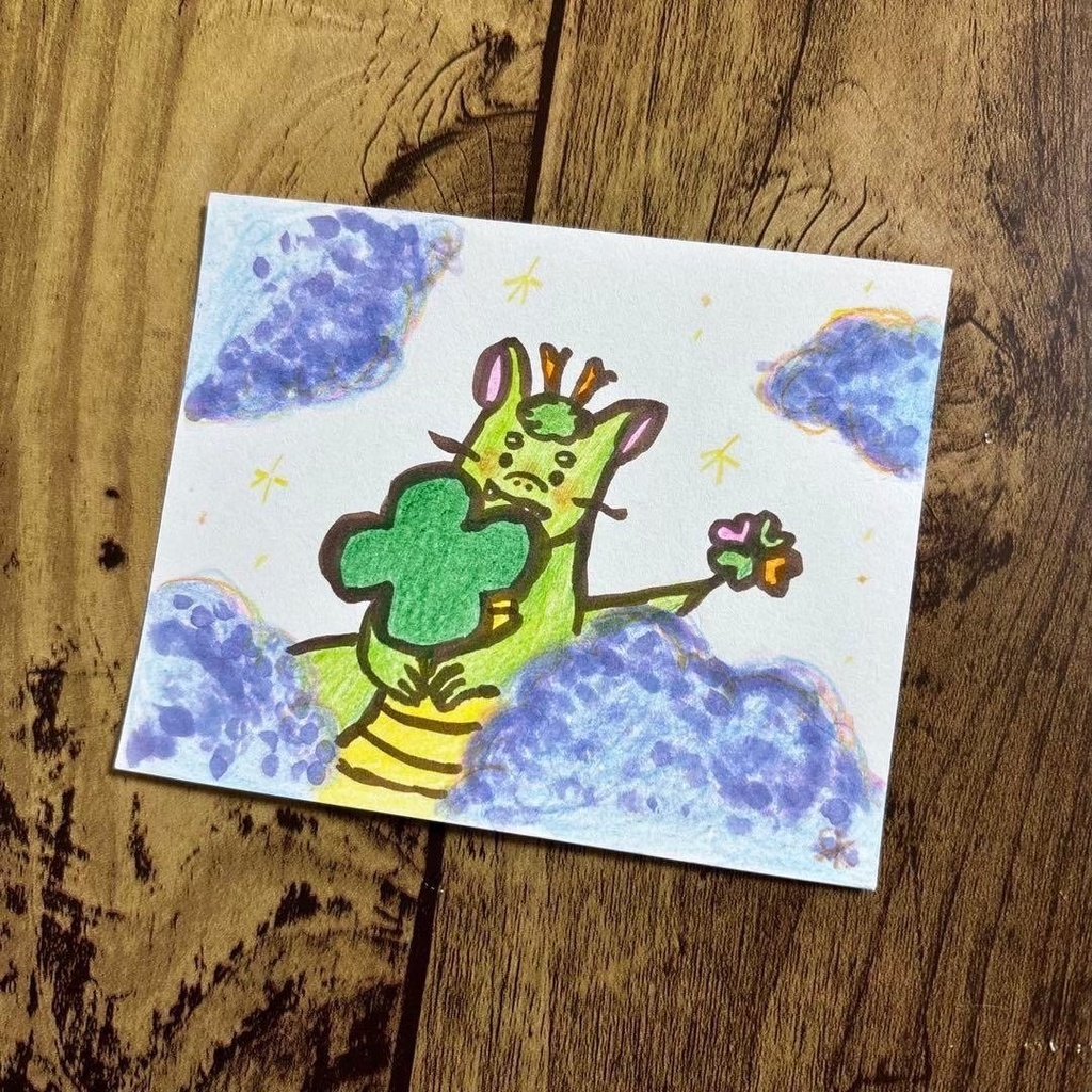 【538】【龍の絵】オリジナルアナログ手描きイラスト原画 創作開運アート作品 辰