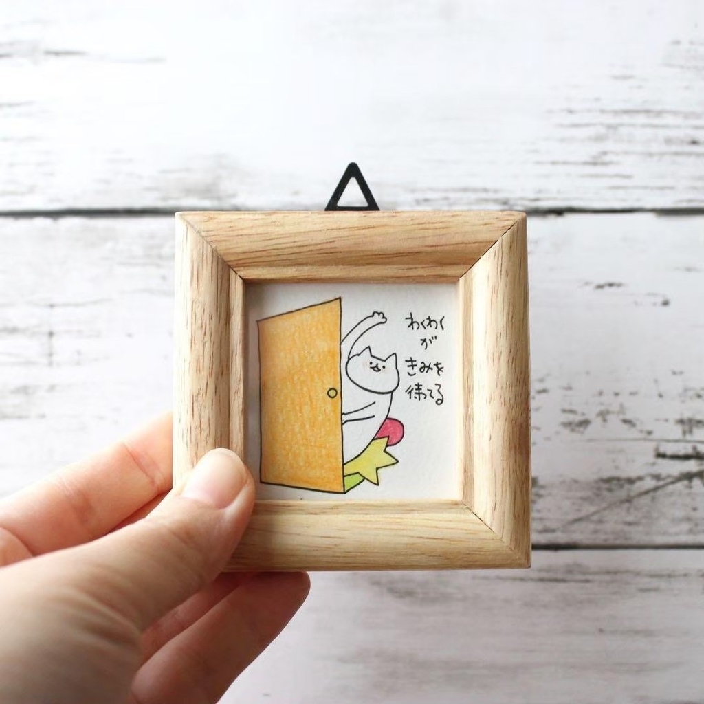 【540】【猫の絵と言葉】額付オリジナルアナログ手描きイラスト原画 自作創作作品