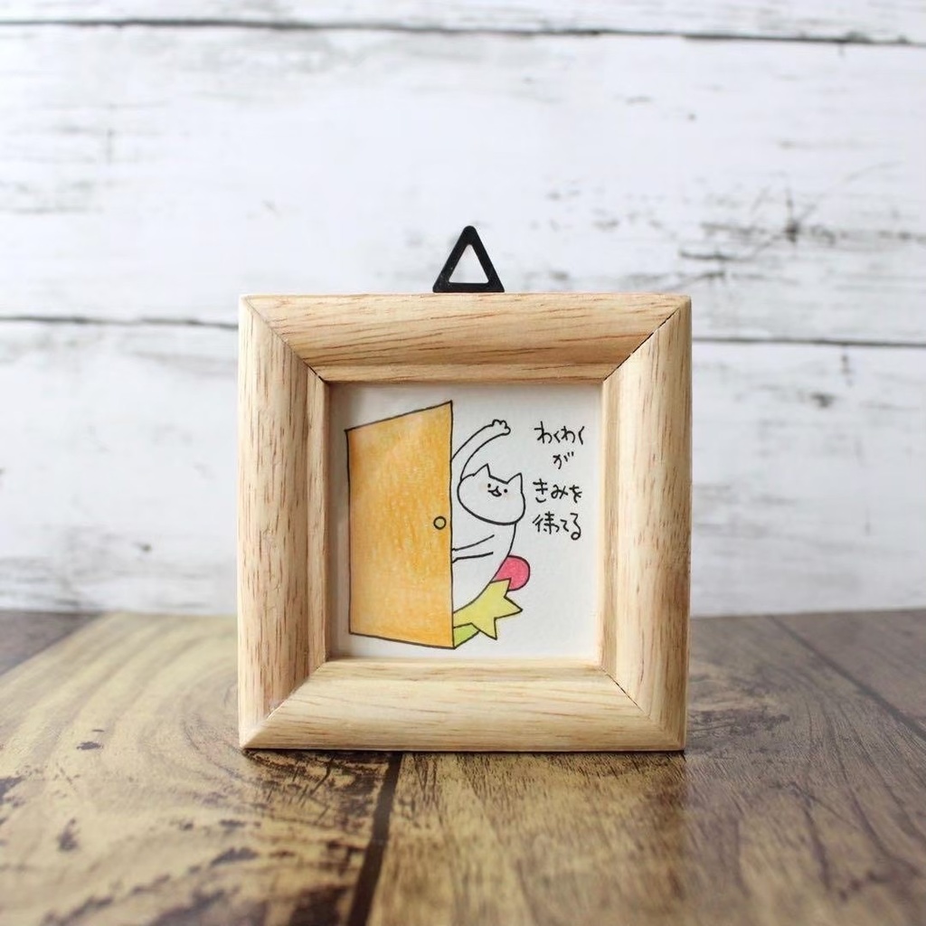 【540】【猫の絵と言葉】額付オリジナルアナログ手描きイラスト原画 自作創作作品