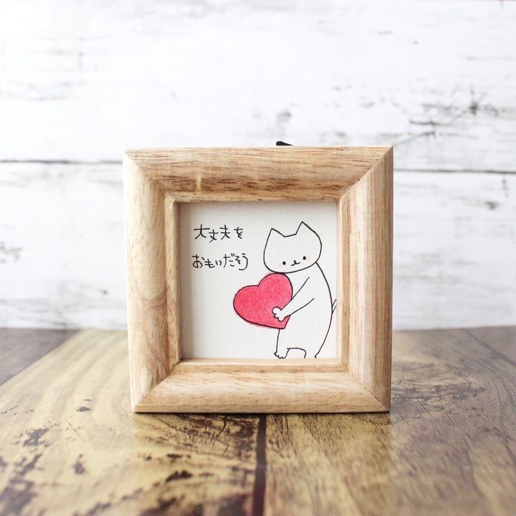 【541】【猫の絵と言葉】額付オリジナルアナログ手描きイラスト原画 自作創作作品