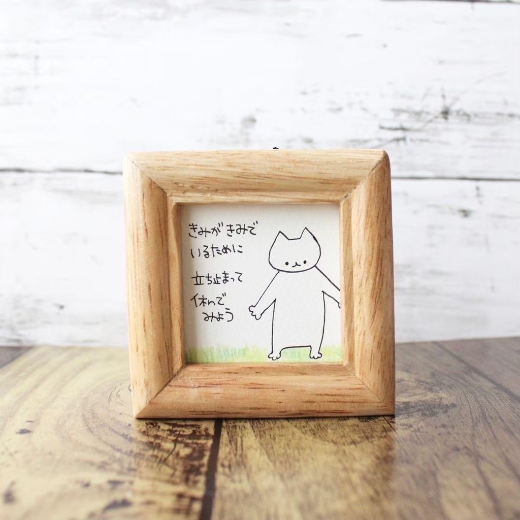 【545】【猫の絵と言葉】額付オリジナルアナログ手描きイラスト原画 自作創作作品