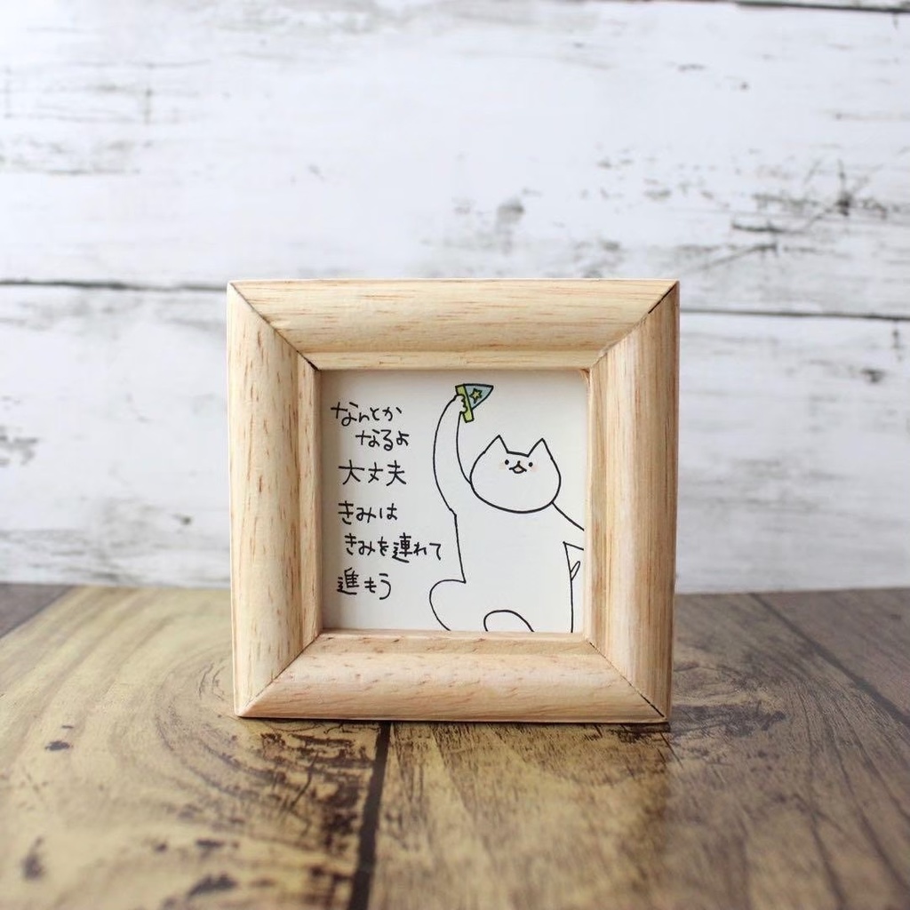 【548】【猫の絵と言葉】額付オリジナルアナログ手描きイラスト原画 自作創作作品