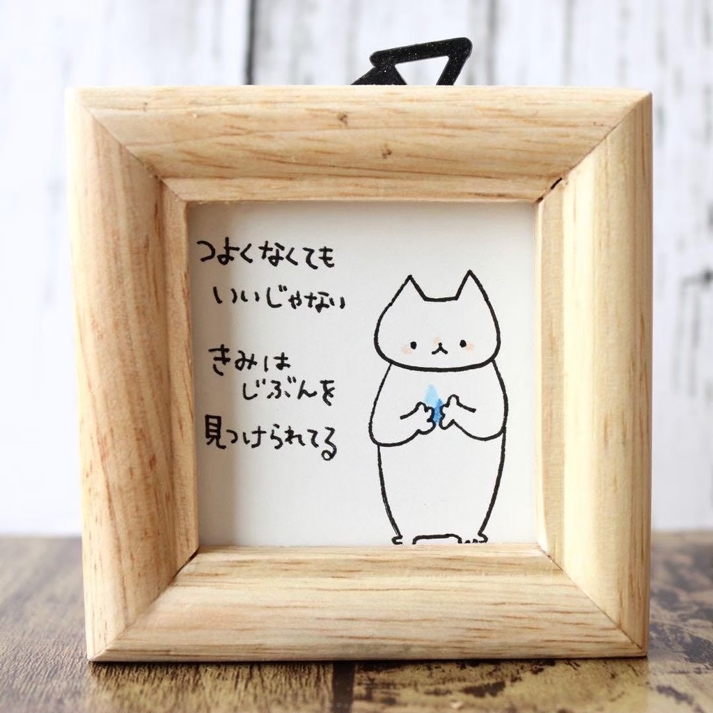 【549】【猫の絵と言葉】額付オリジナルアナログ手描きイラスト原画　自作創作作品