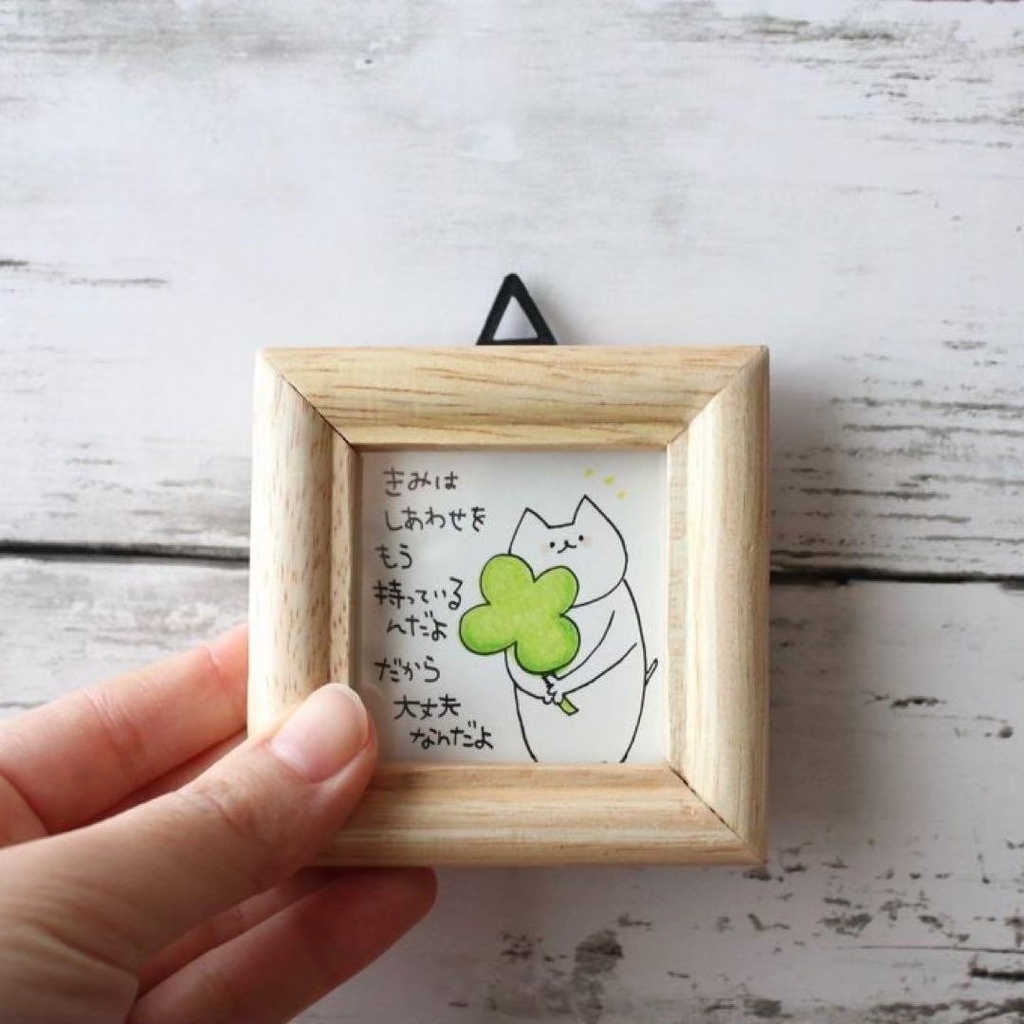 【550】【猫の絵と言葉】額付オリジナルアナログ手描きイラスト原画 手書きポエム