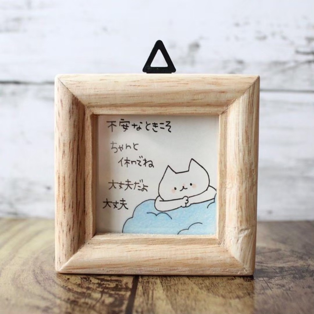 【551】【猫の絵と言葉】額付オリジナルアナログ手描きイラスト原画 手書きポエム