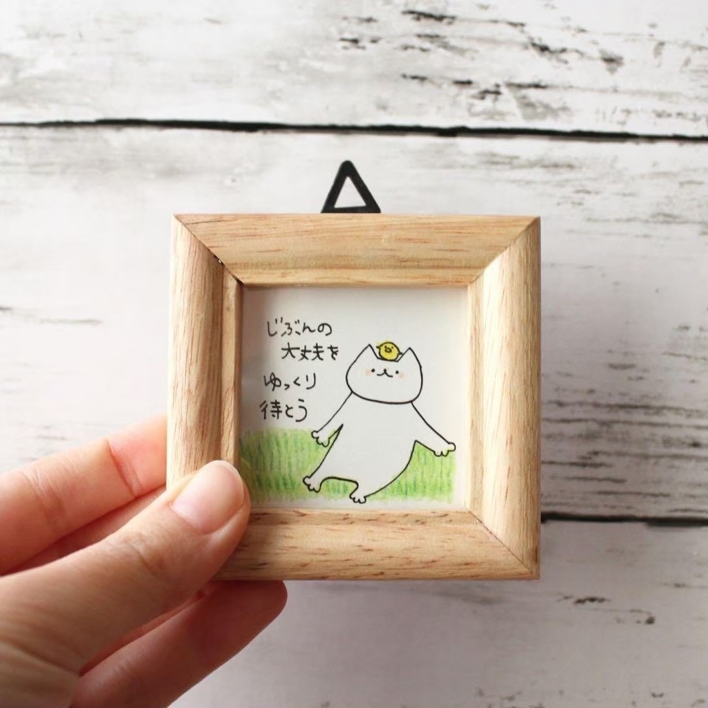 【552】【猫の絵と言葉】額付オリジナルアナログ手描きイラスト原画 自作創作作品