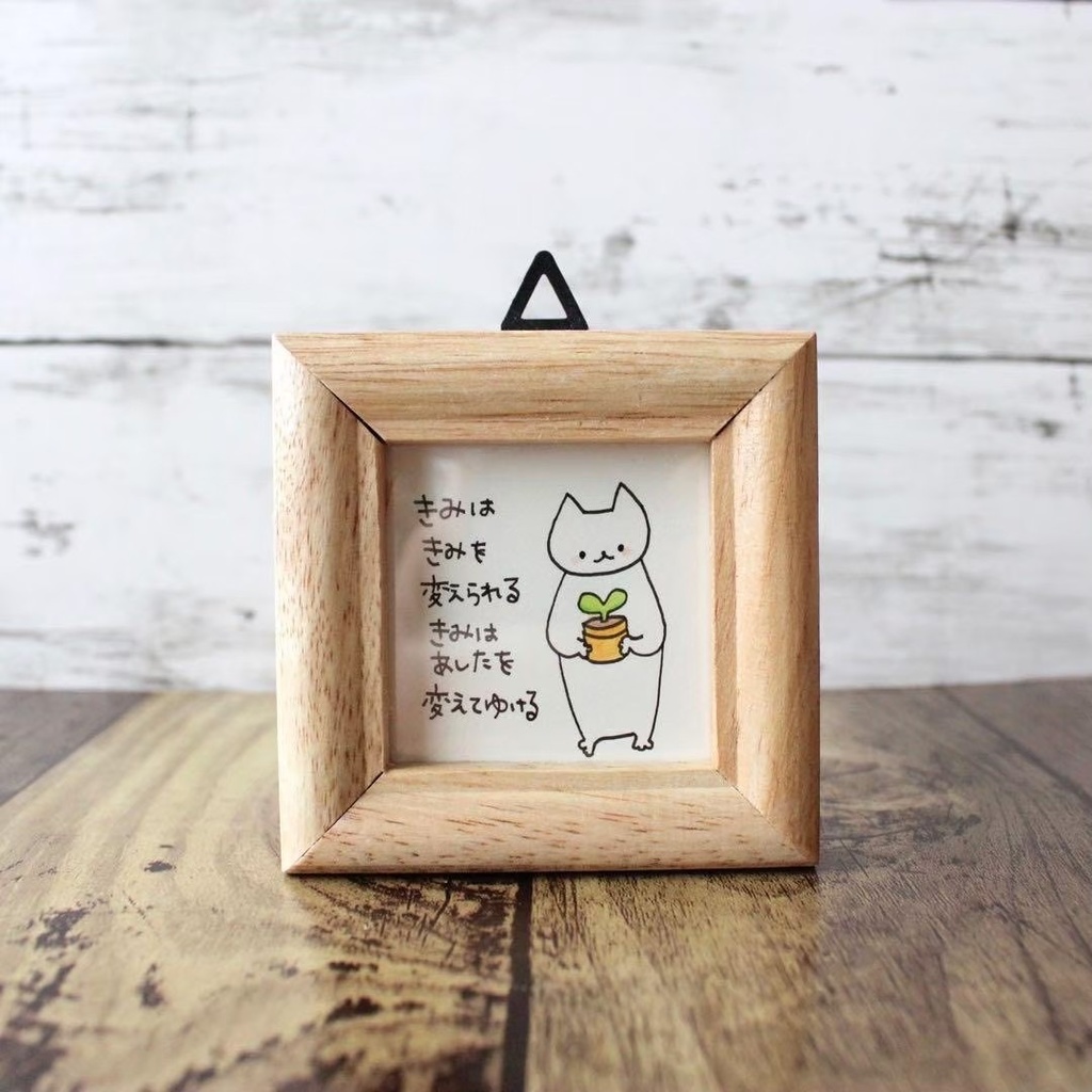 【553】【猫の絵と言葉】額付オリジナルアナログ手描きイラスト原画 自作創作作品