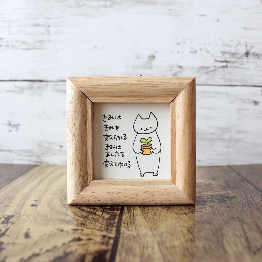 【553】【猫の絵と言葉】額付オリジナルアナログ手描きイラスト原画 自作創作作品