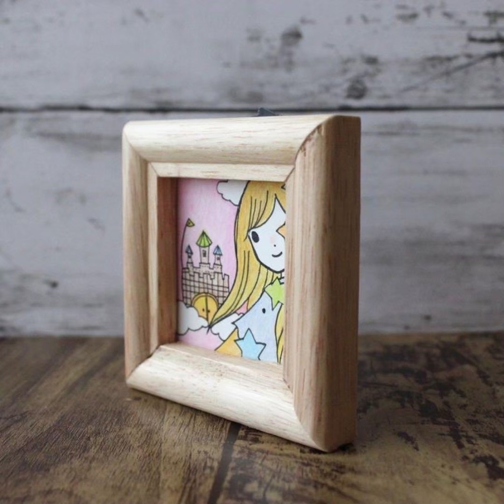 【555】【女の子の絵】額付オリジナルアナログ手描きイラスト原画 自作創作作品