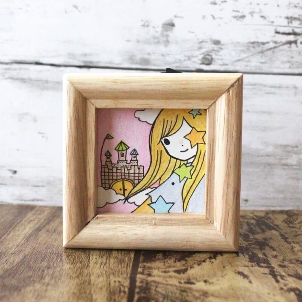 【555】【女の子の絵】額付オリジナルアナログ手描きイラスト原画 自作創作作品