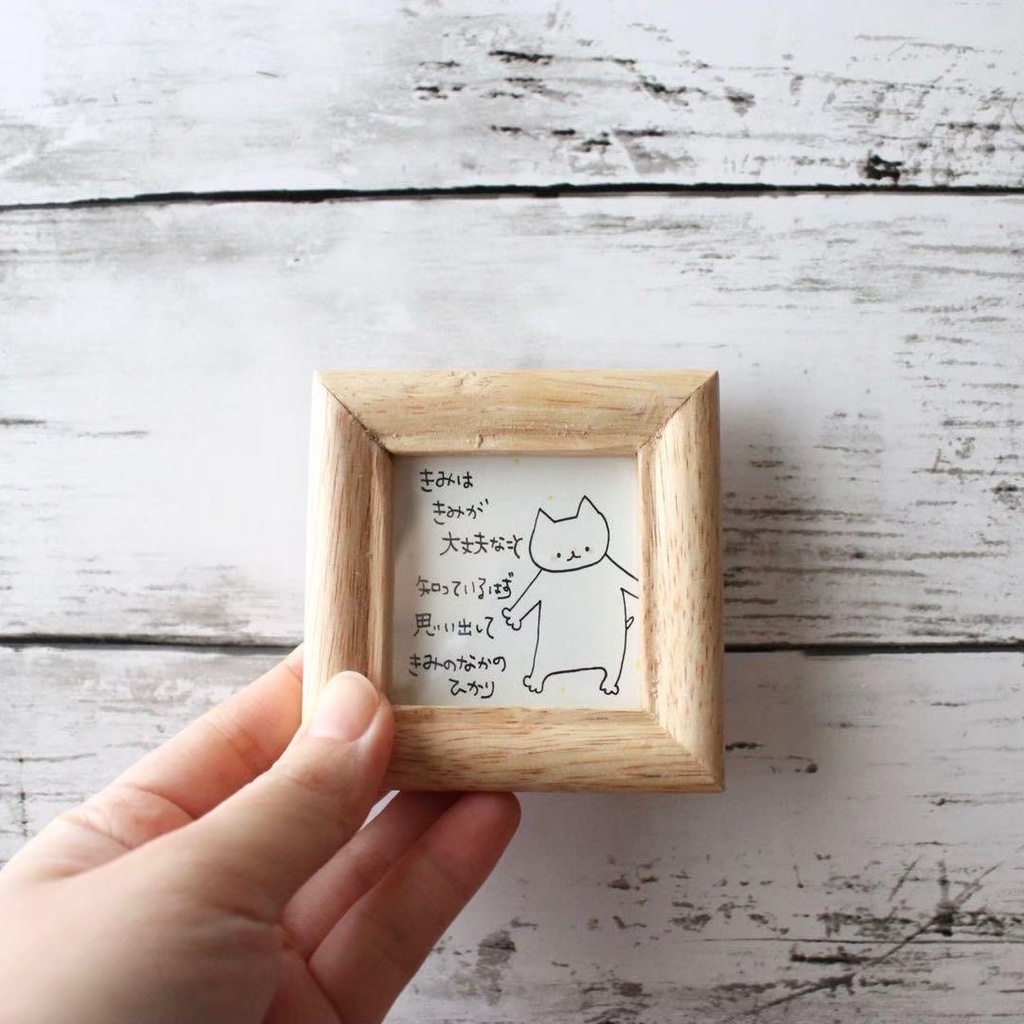 【556】【猫の絵と言葉】額付オリジナルアナログ手描きイラスト原画 自作創作作品