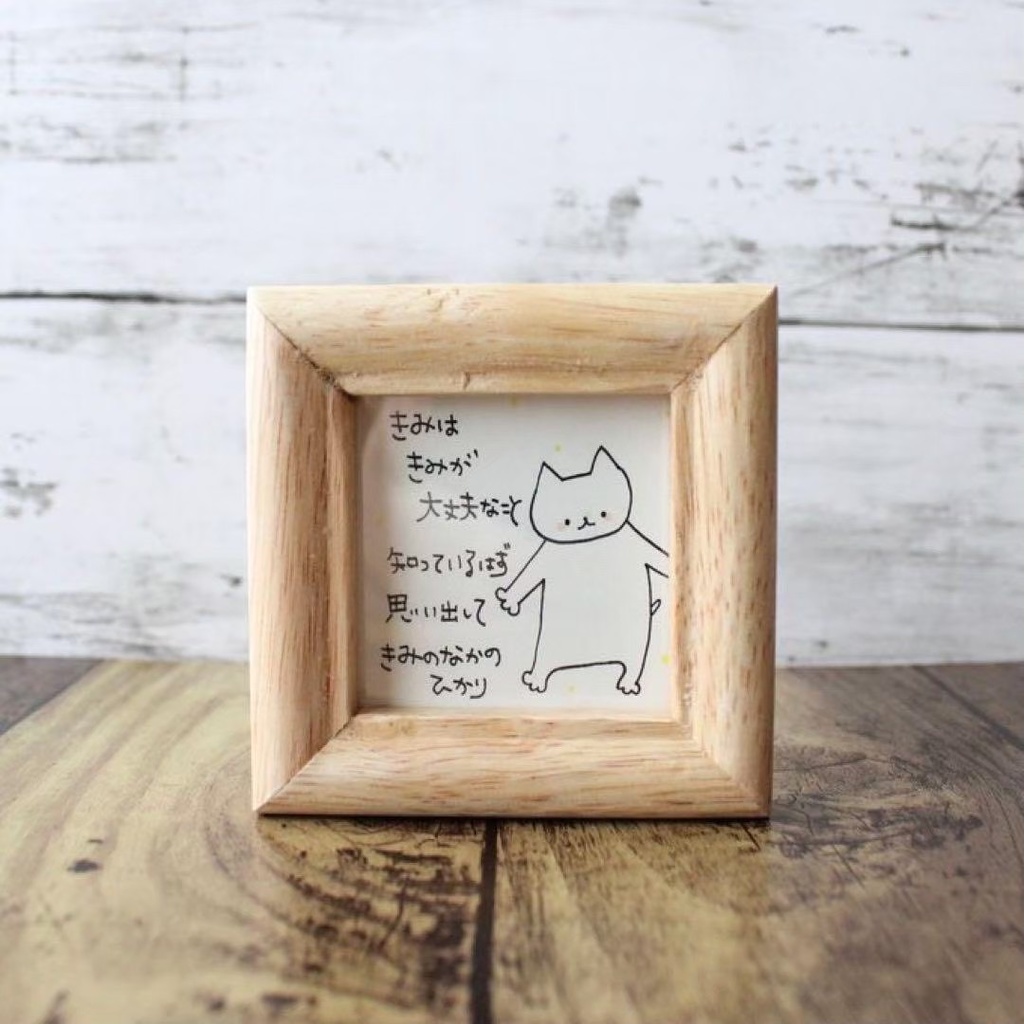 【556】【猫の絵と言葉】額付オリジナルアナログ手描きイラスト原画 自作創作作品