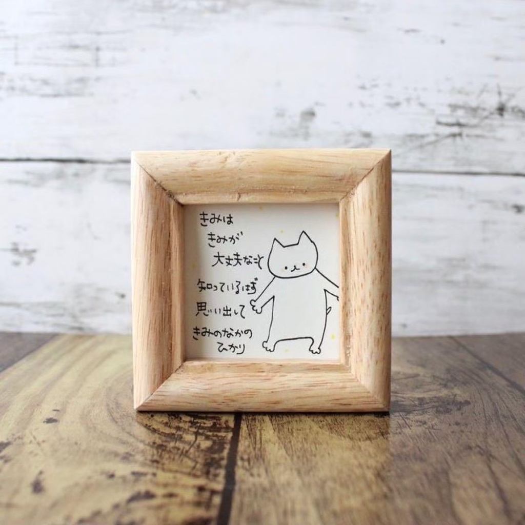【556】【猫の絵と言葉】額付オリジナルアナログ手描きイラスト原画 自作創作作品