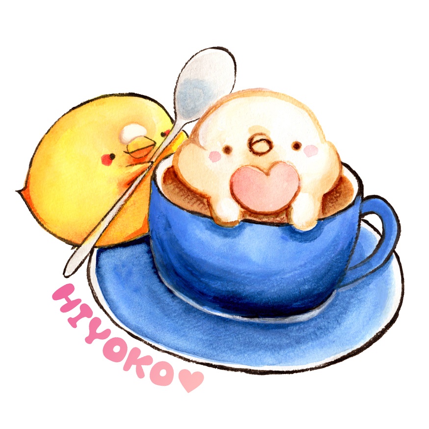 カフェラテヒヨコキーホルダー