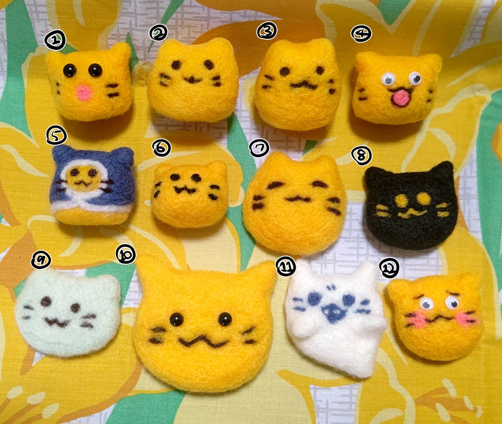 ynn式Blobcat羊毛フェルトマスコット