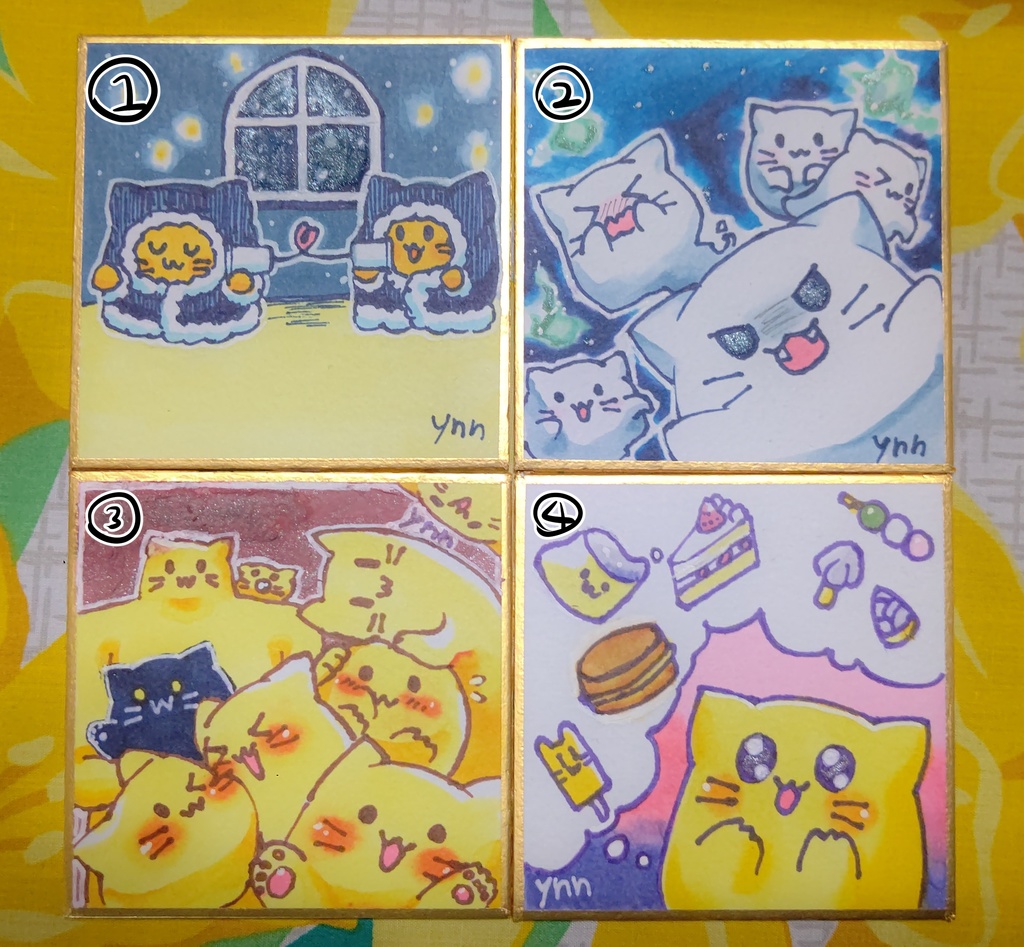 Blobcat(にゃんぷっぷー)豆色紙