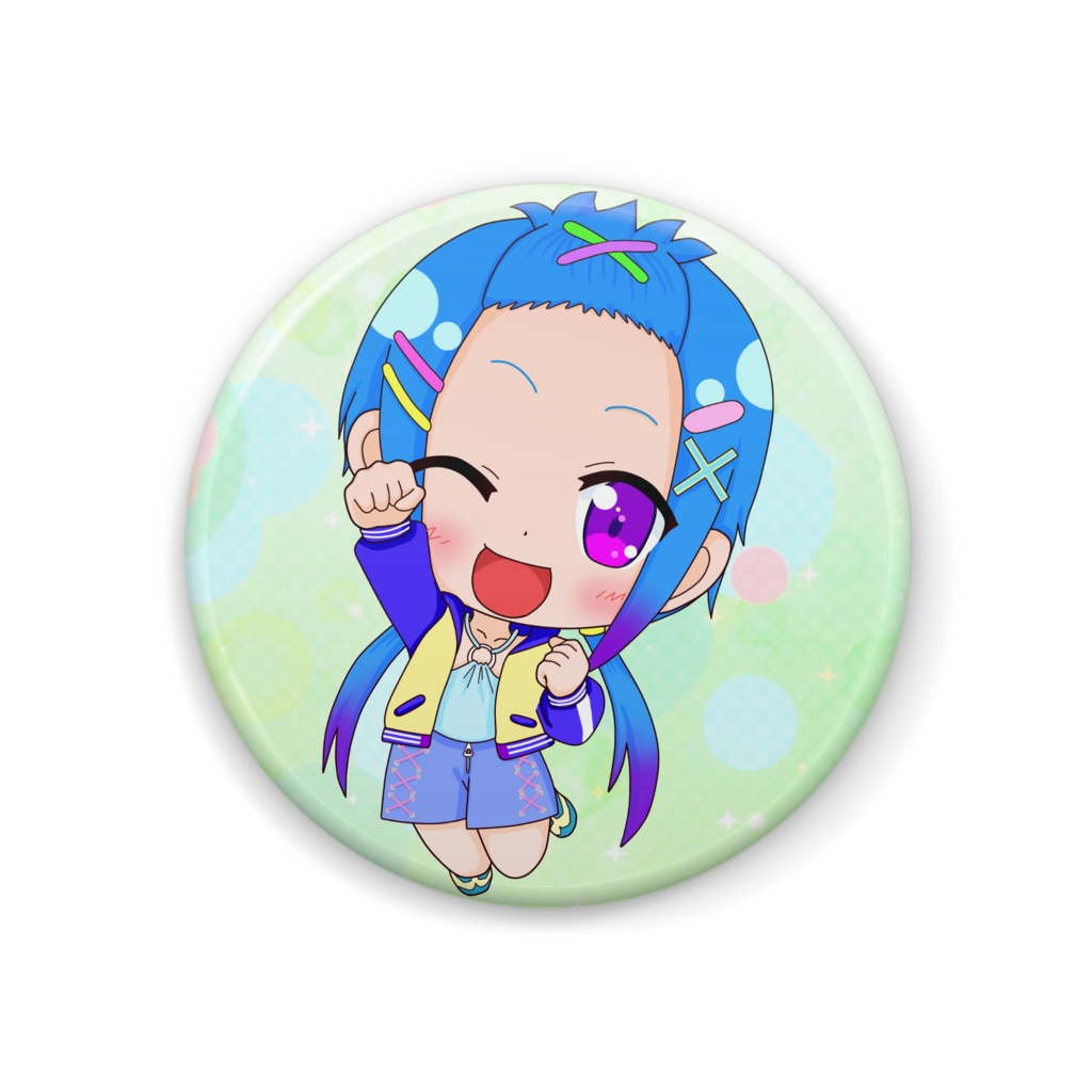 しゅわ☆ぱミニキャラ缶バッジ(蒼藍アオ)
