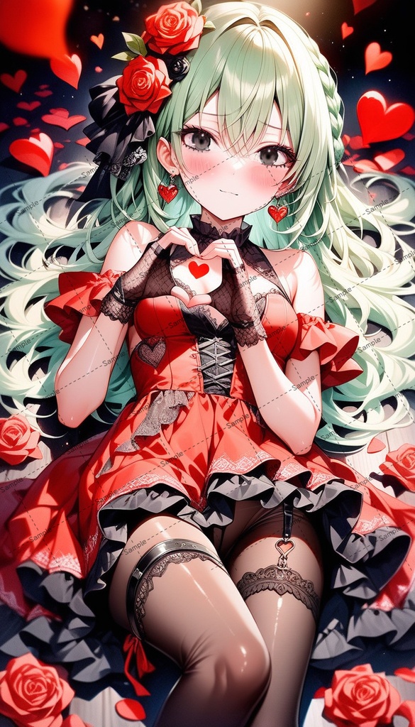 桜華璃音 生誕祭 赤ドレス寝転びVer ネップリシチュボセット