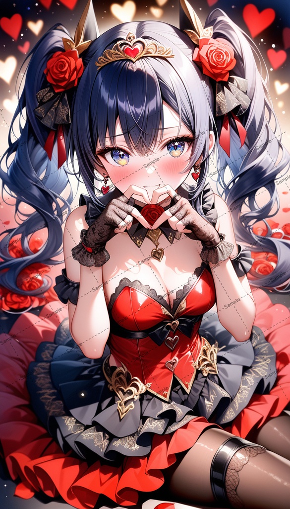 桜華璃音 生誕祭 赤ドレス ツインテールVer ネップリシチュボセット