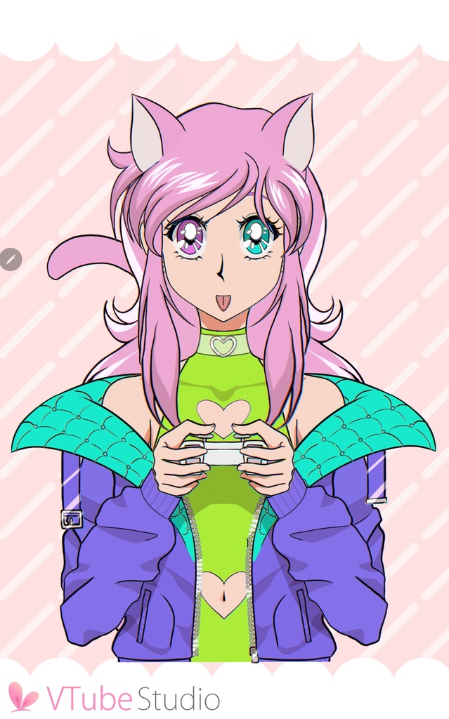 Customizable Live2D vtuber model 90s anime style (female)