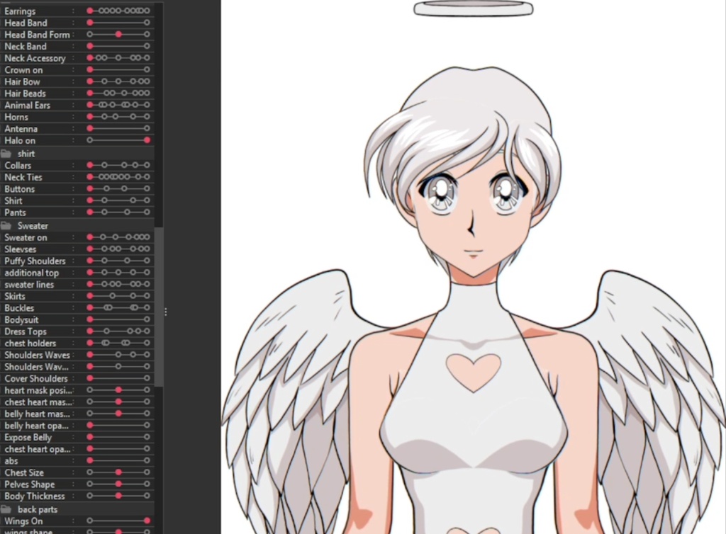 Customizable Live2D model 90s anime style (female)