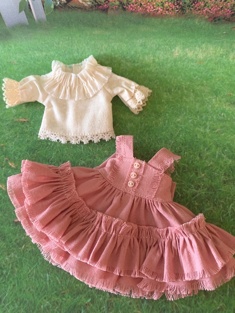 くすみピンクのジャンパースカートセット