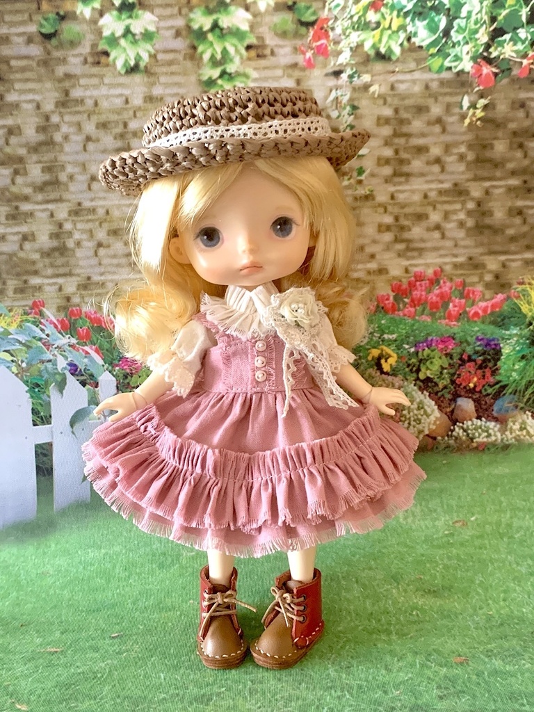 くすみピンクのジャンパースカートセット