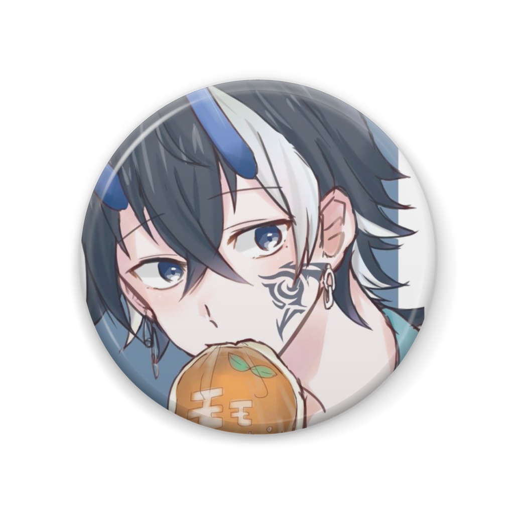 あめみや　桃くりーむぱん　缶バッジ