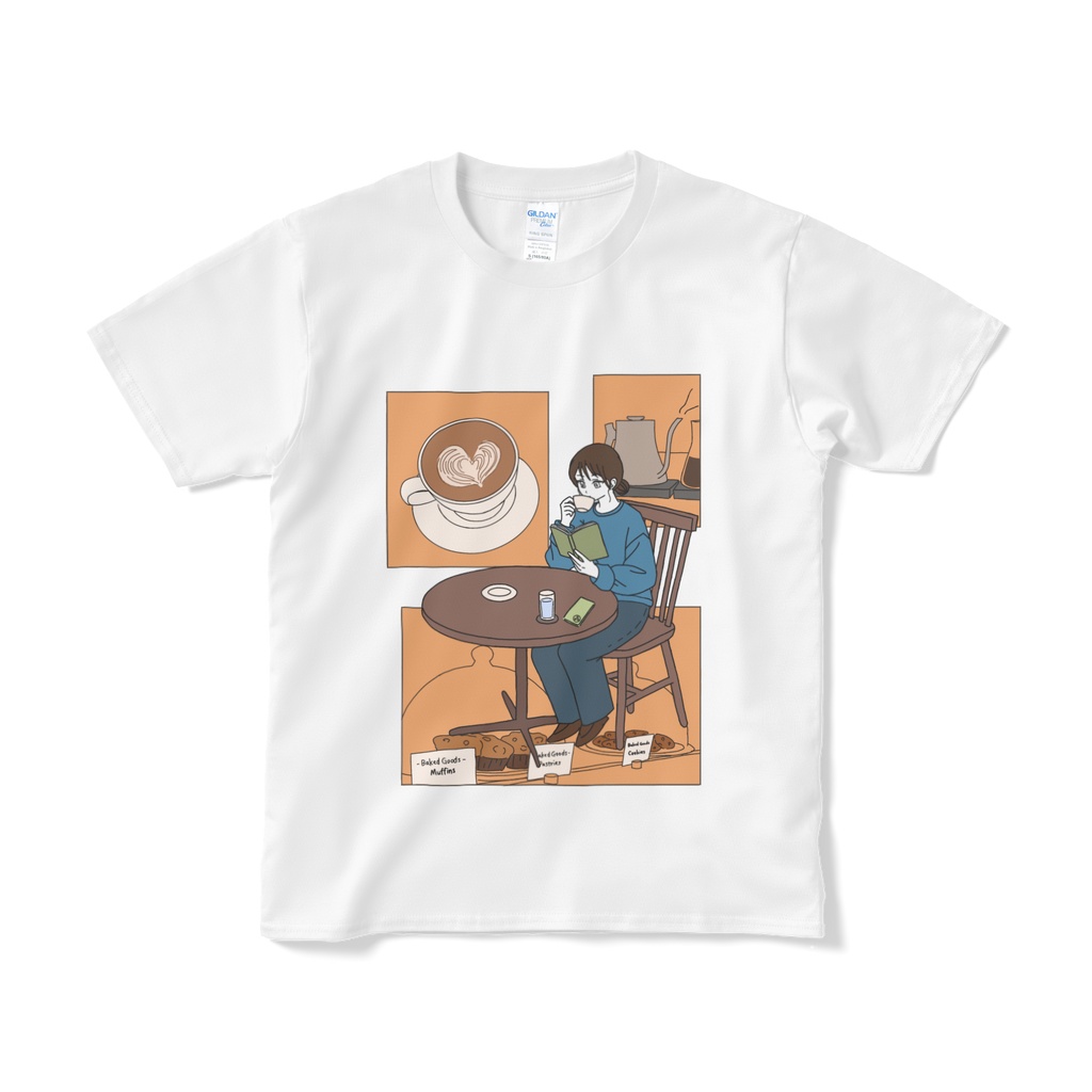 休日のカフェTシャツ